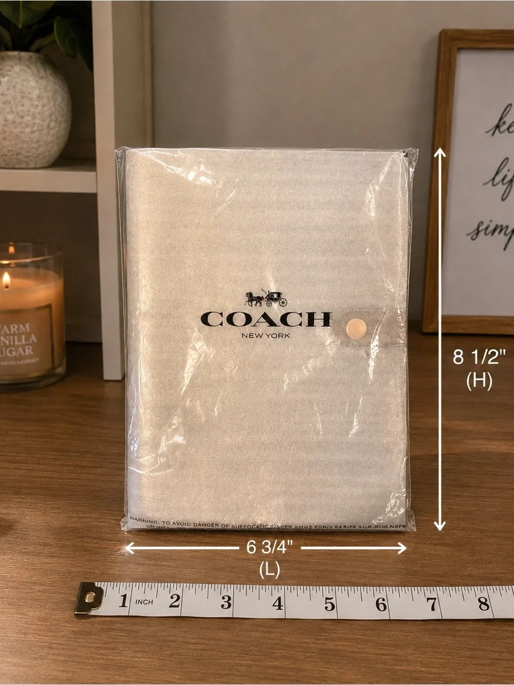Coach Signature Canvas Notebook Journal Khaki Leather Snap NWT